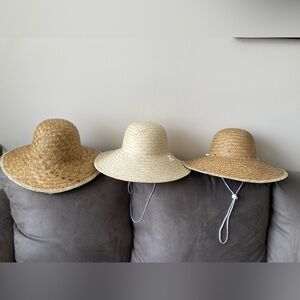 Set of 3 styles Straw hats | beach, garden, vacation, resort, cottage wear
